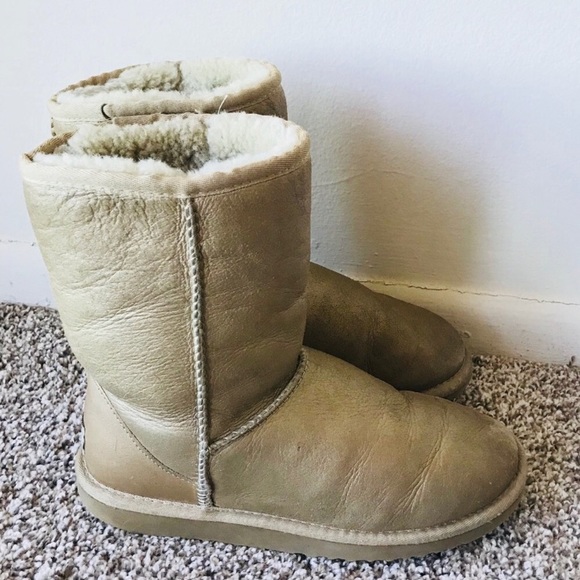 UGG Shoes - UGG Boots gold suede Short Boots Size 8